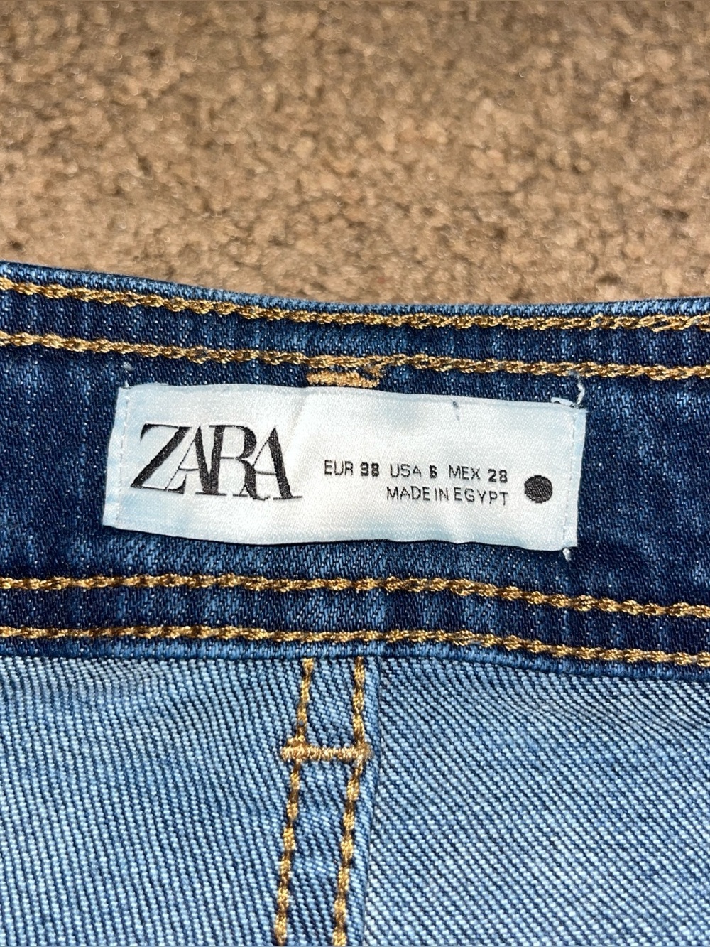 Zara Marine (Sailor) Wide Straight High Waisted Jeans Blue 6 - Picture 5 of 5